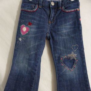 BABY GAP jeans with hearts front and back, 3 years